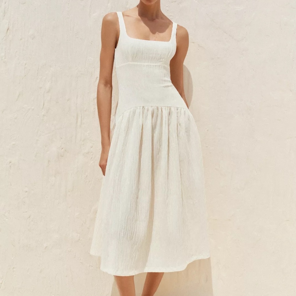Zara ecru Midi Dress
